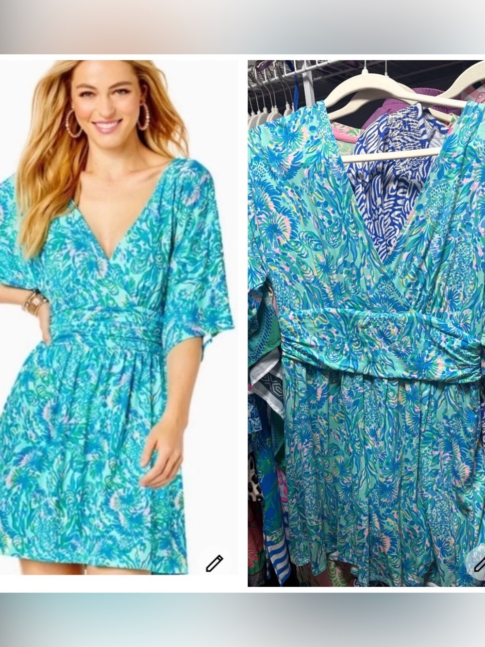 Lilly Pulitzer Parigi romper Aqua Floral